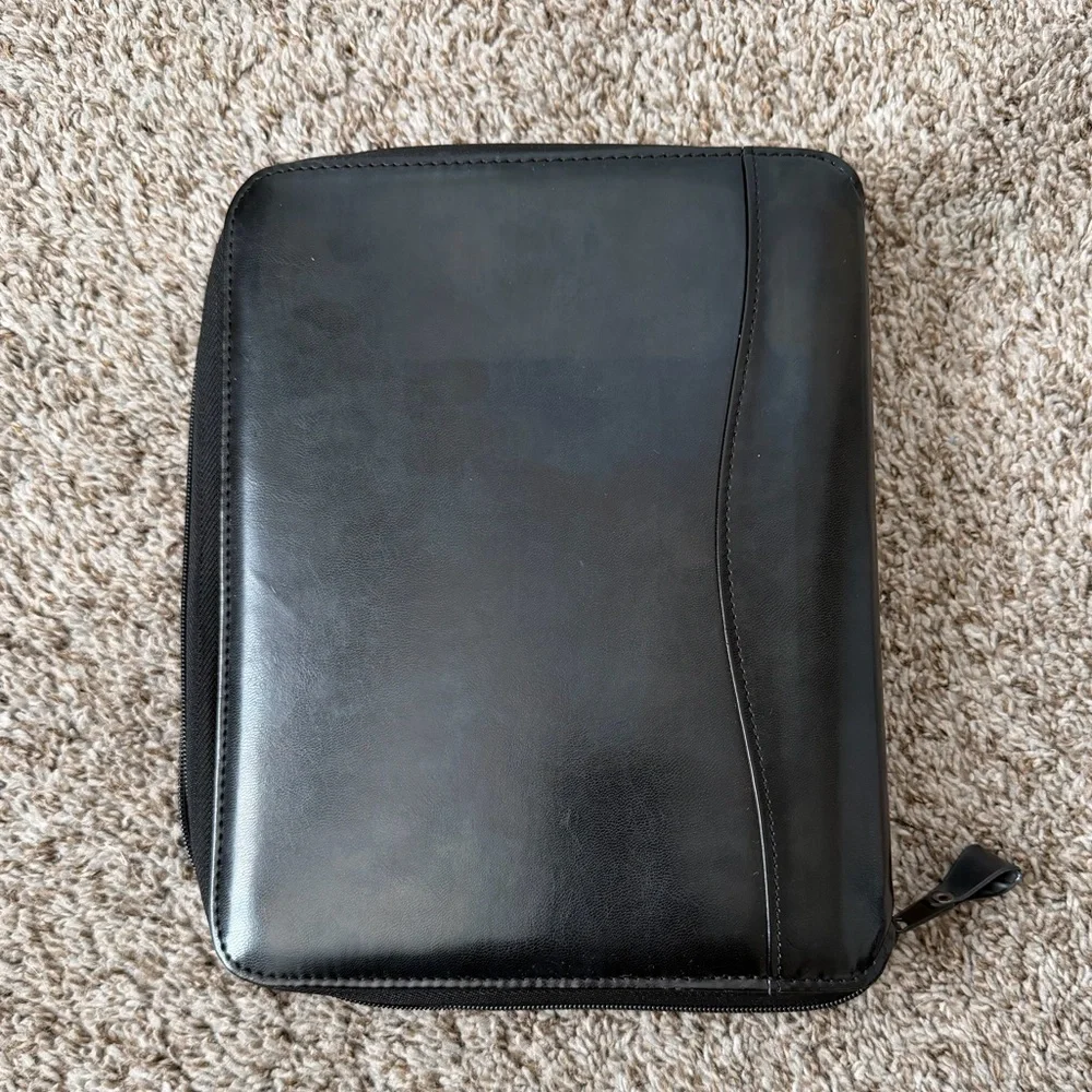 Franklin Covey Planner Black Zip Around 3‎ Ring Organizer Office Work